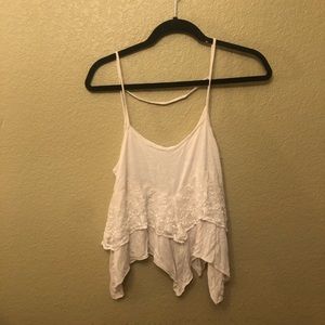 White Flared Crop Top